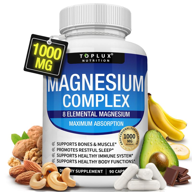 Magnesium Complex 1000MG - Ultimate Sleep Support & Stress Relief with Glycinate, Citrate & Malate for Muscle Relaxation